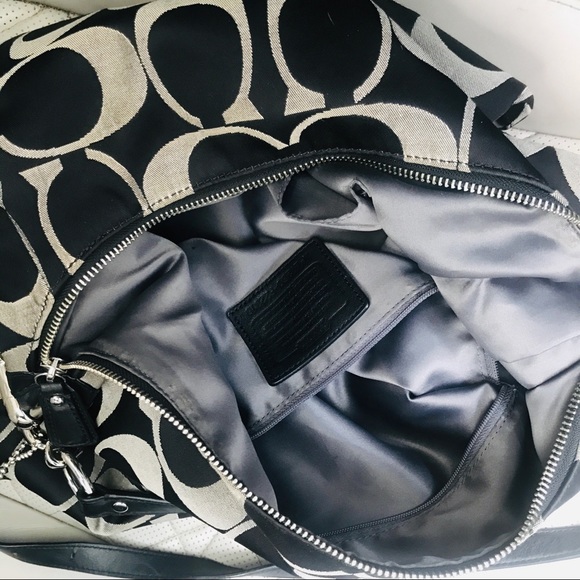 Coach Kristin Women’s Hobo Bag Sateen Black/Tan - Picture 7 of 8